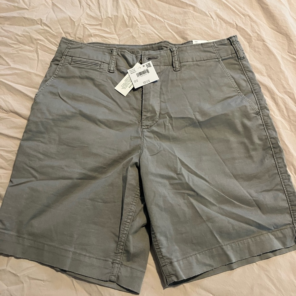 American Eagle Outfitters Gray Flat Front Men Shorts